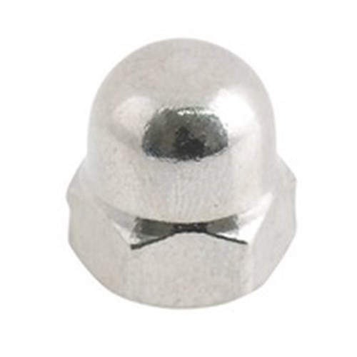 Pack 100 M4 Bright zinc plated and clear passivated steel dome nut