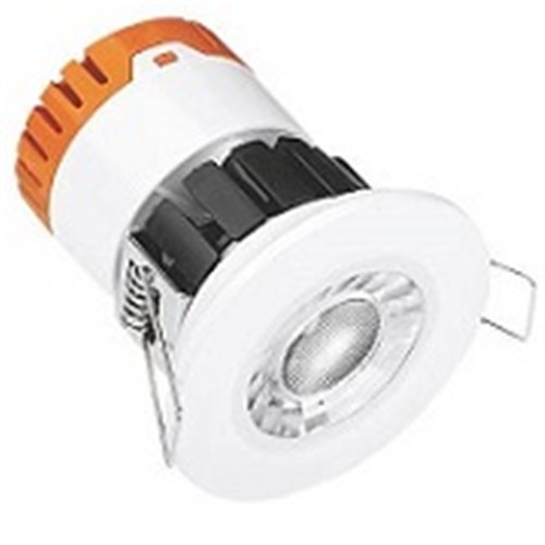 White fixed with 50w HiSpot E550 mains voltage halogen lamp