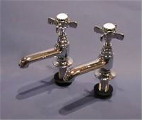 Chrome plated pillar faucets with acrylic heads