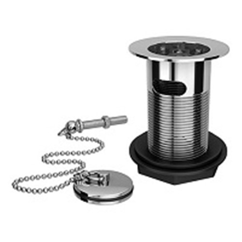 Bath waste 1.1/2" slotted/plug/chaiN CP