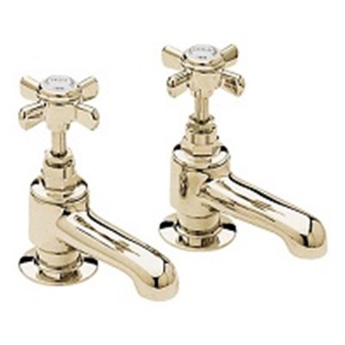 Gold plated pillar faucet  - acrylic heads